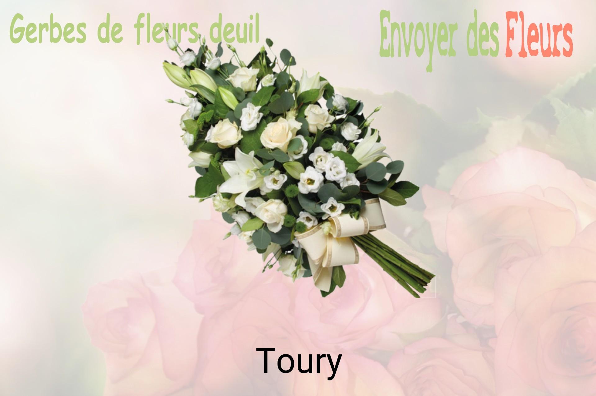 Gerbe de fleurs de deuil livrée à Toury